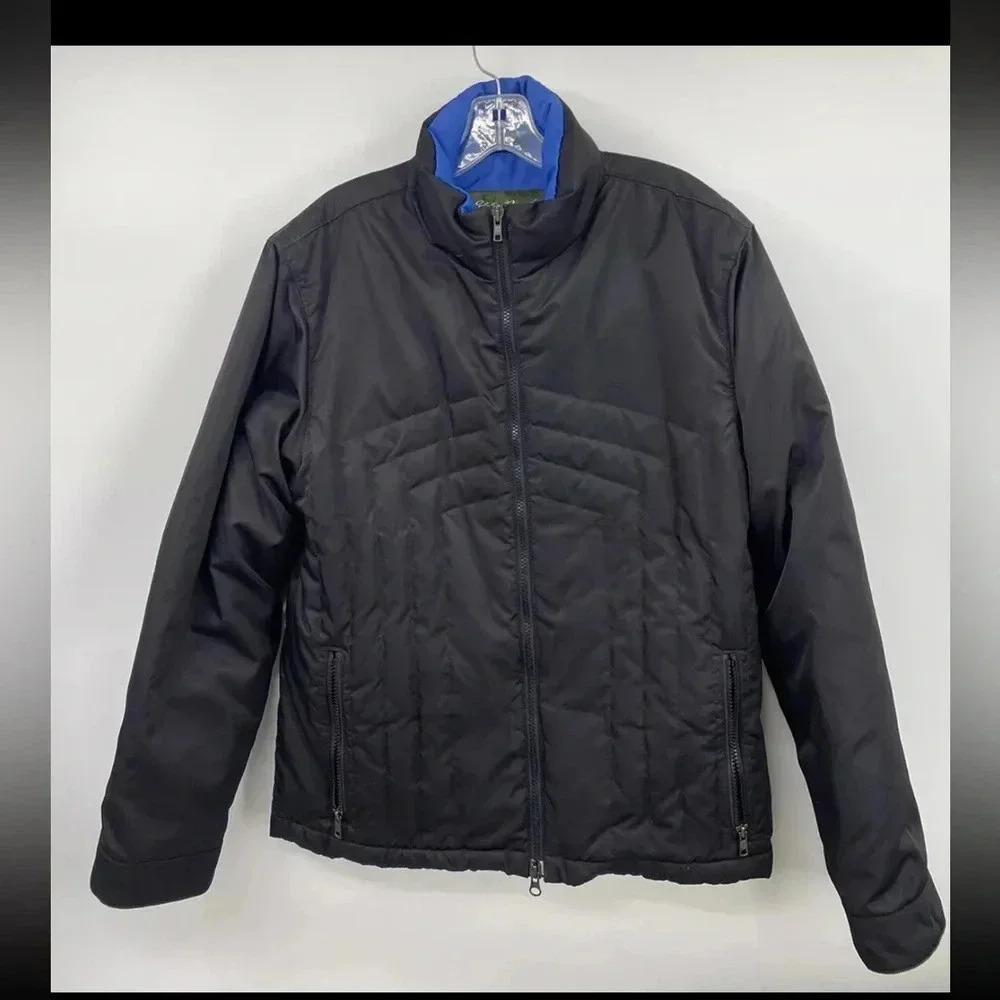 Eddie Bauer Mens Black Quality Goose Down Puffer Jacket Medium Outdoors